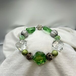 Handmade Bead Bracelet Magnetic Clasp - 7”